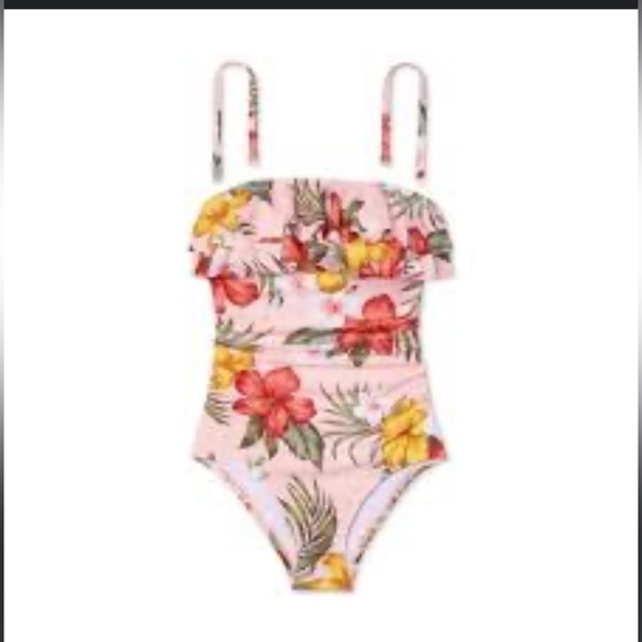 Kona Sol Other - Women's Flounce Front Classic One Piece Swimsuit Multicolor Kona Sol Size L NWT